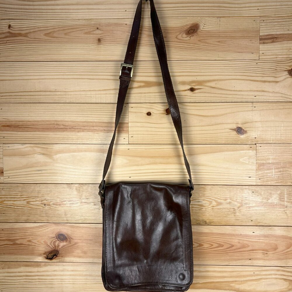 Vera Pelle brown leather crossbody - Picture 2 of 7